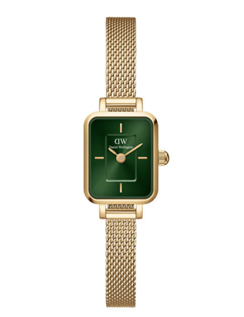Daniel Wellington Quadro Mini Evergold Emerald dameur med smaragdgrøn urskive